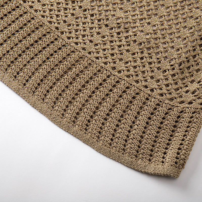 High-quality strapless and sleeveless French elegance knit midi dress