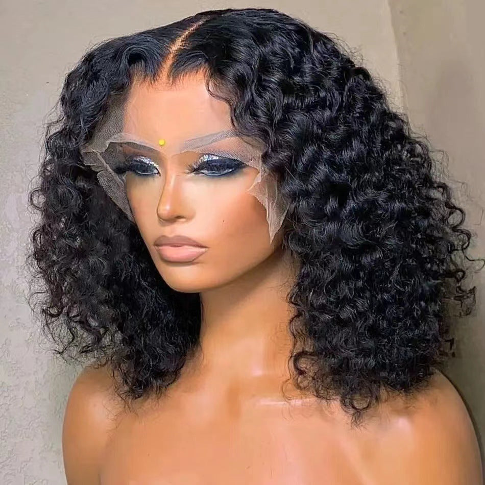 New European and American lace wig cross-border short roll lace African explosive head synthetic wig headband