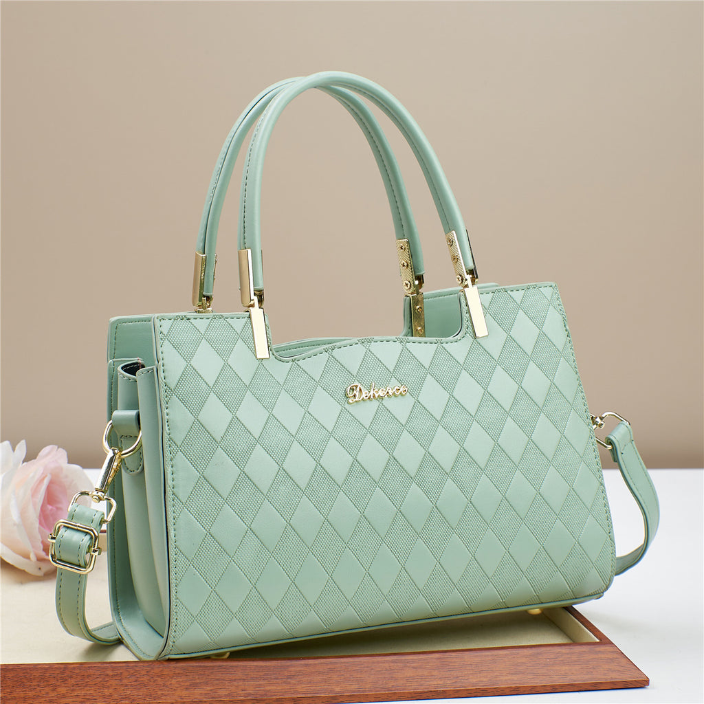 2024 New Texture Commuter Shopping Date Tote Handbag Fashion Diamond Grid Embossed Western Style Single Shoulder Women's Bag