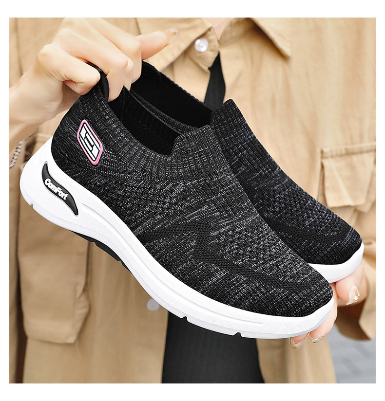Women's 2025 Autumn New Single Shoes, Soft soled Lazy Shoes, Cross border Wholesale, Casual Breathable, Mom's Shoes