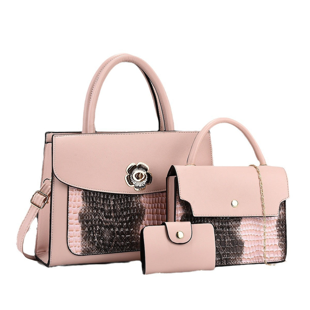 Three piece set of women's bags 2025 popular new handbag manufacturer fashion shoulder crossbody bag simple and atmospheric foreign trade