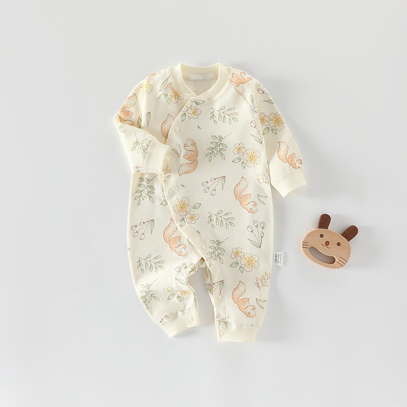 Newborn clothes, pure cotton A-class baby jumpsuit, spring and autumn baby clothes, jumpsuit, crawling clothes, Anyang baby children's clothing