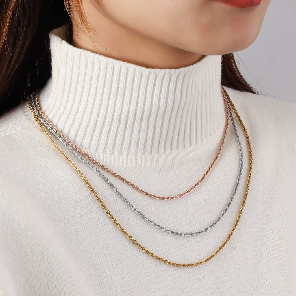 Cross border stainless steel multi-layer layered necklace for women, versatile and non fading high-end accessories wholesale ins style collarbone chain