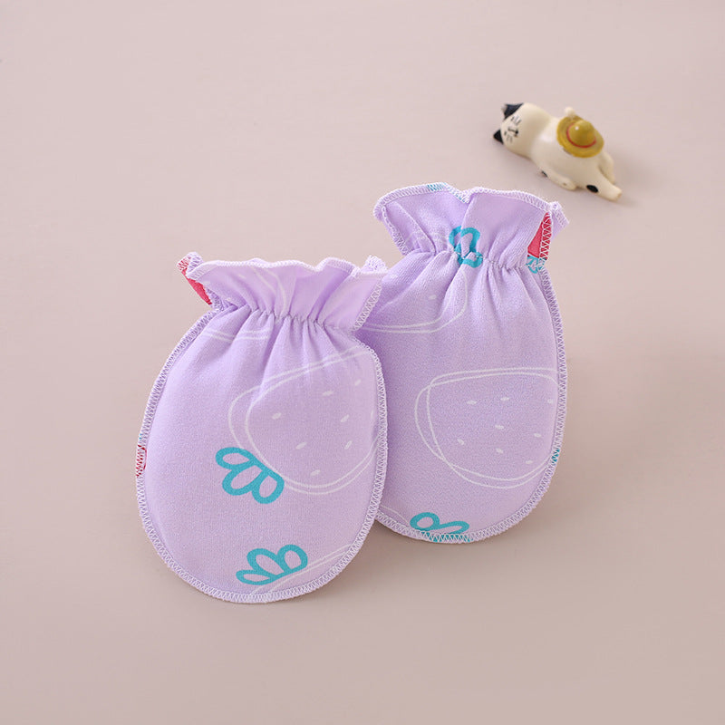 Baby scratch resistant gloves made of pure cotton and bite resistant gloves for newborns, baby gloves for 0-3 months, hand protection