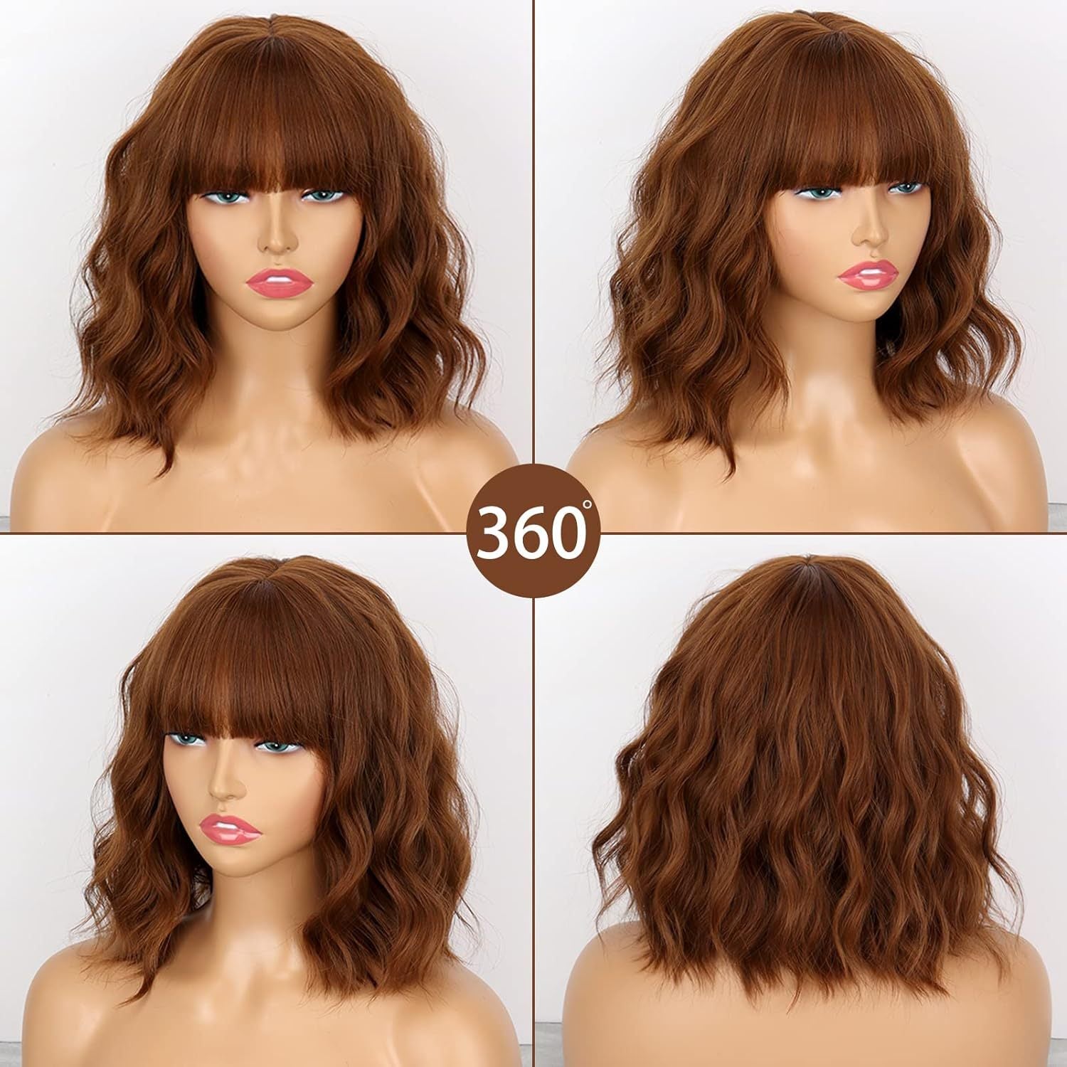 European and American synthetic wig headband for women, air bangs, small curls, corn perm, instant noodles, short curly hair, one piece hair replacement