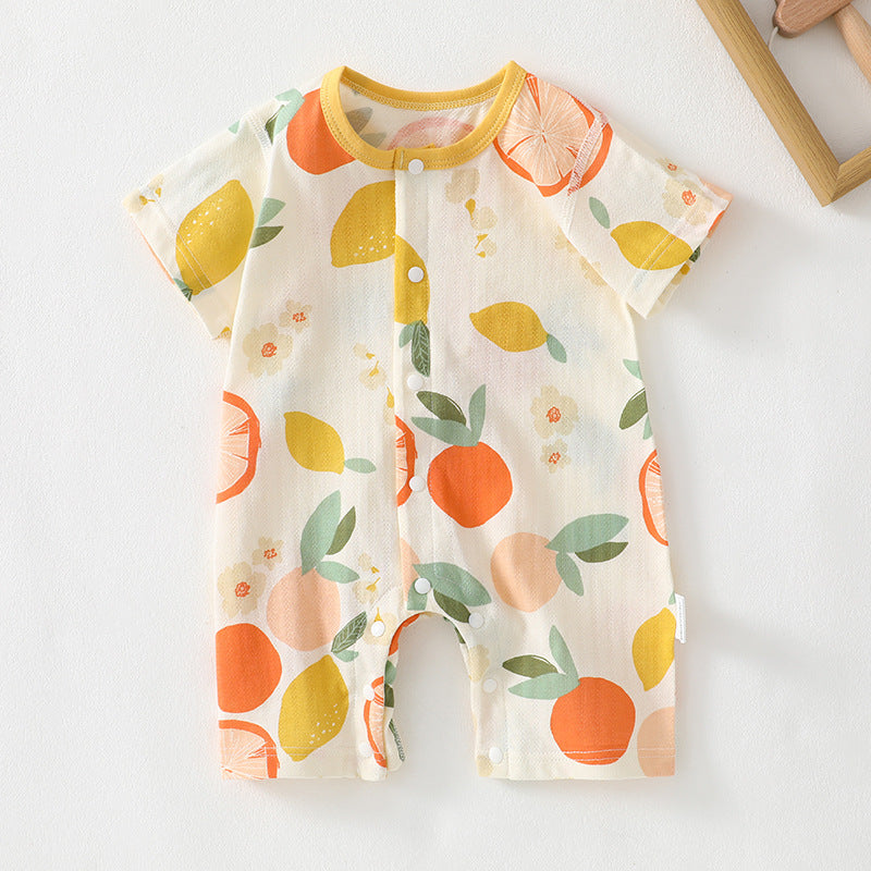 Baby jumpsuit Class A pure cotton summer thin style newborn baby clothes Ha Yi crawling clothes Anyang baby children's clothing