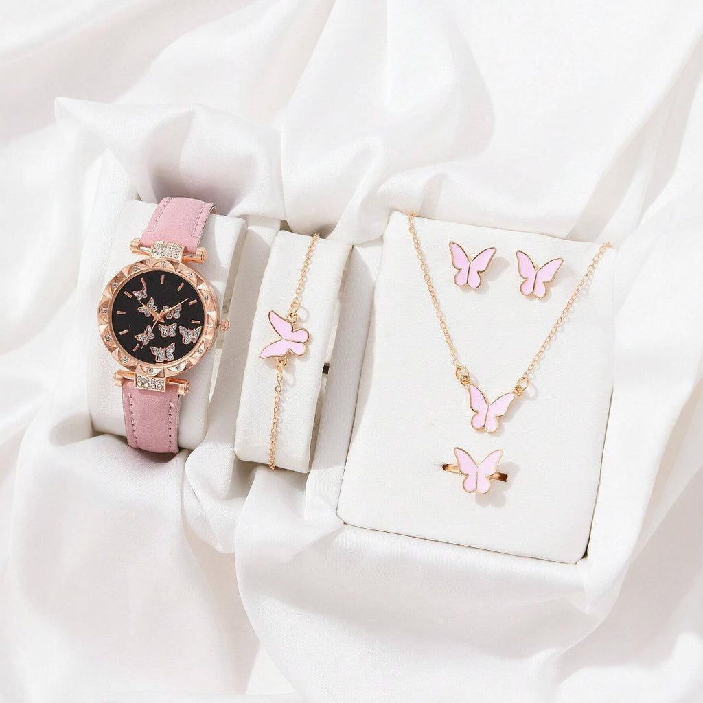 New ladies' watch fashionable personality simple wrist watch butterfly dial digital belt wrist