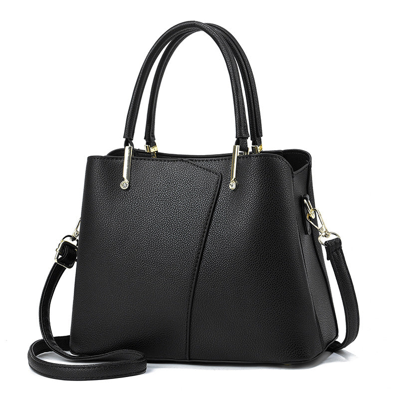 Women's Handbag 2025 New Large Capacity Simple Women's Bag Soft Leather Solid Color Western Style Shoulder Bag One Piece Hair Replacement