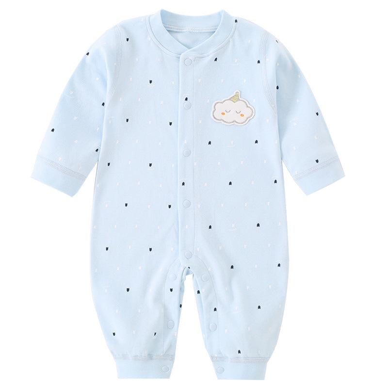 Spring and Autumn boneless newborn clothes, short sleeved pure cotton underwear, pajamas, climbing clothes, long sleeved comfortable new style
