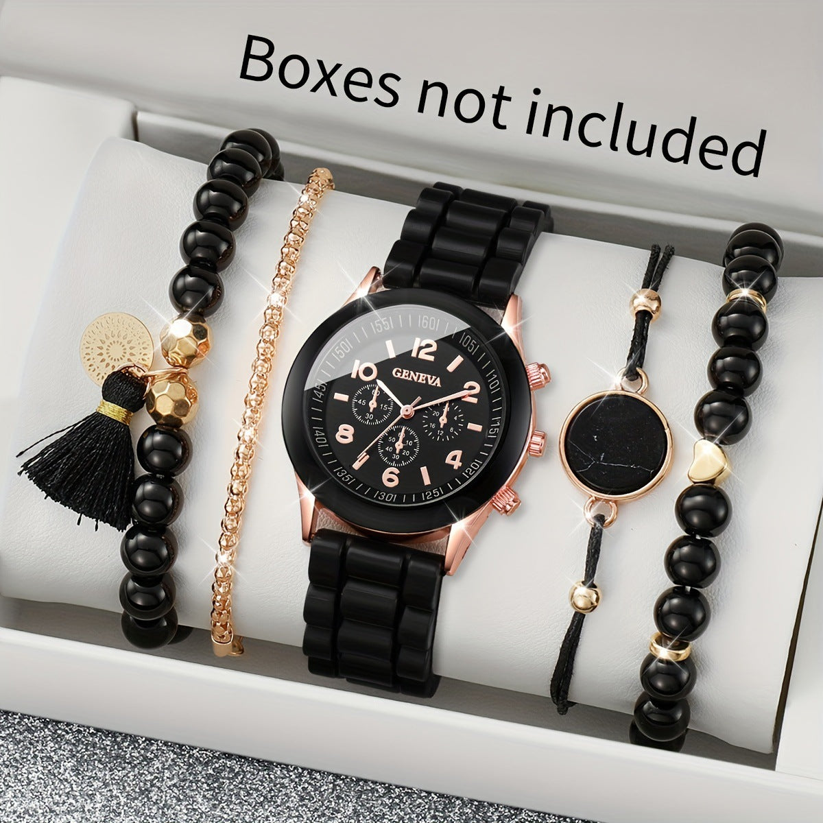Spot Simple and Versatile Fashion Women's Watch 5pcs/set Boutique Gift Set SHEIN Duo Cross border Women's Watch