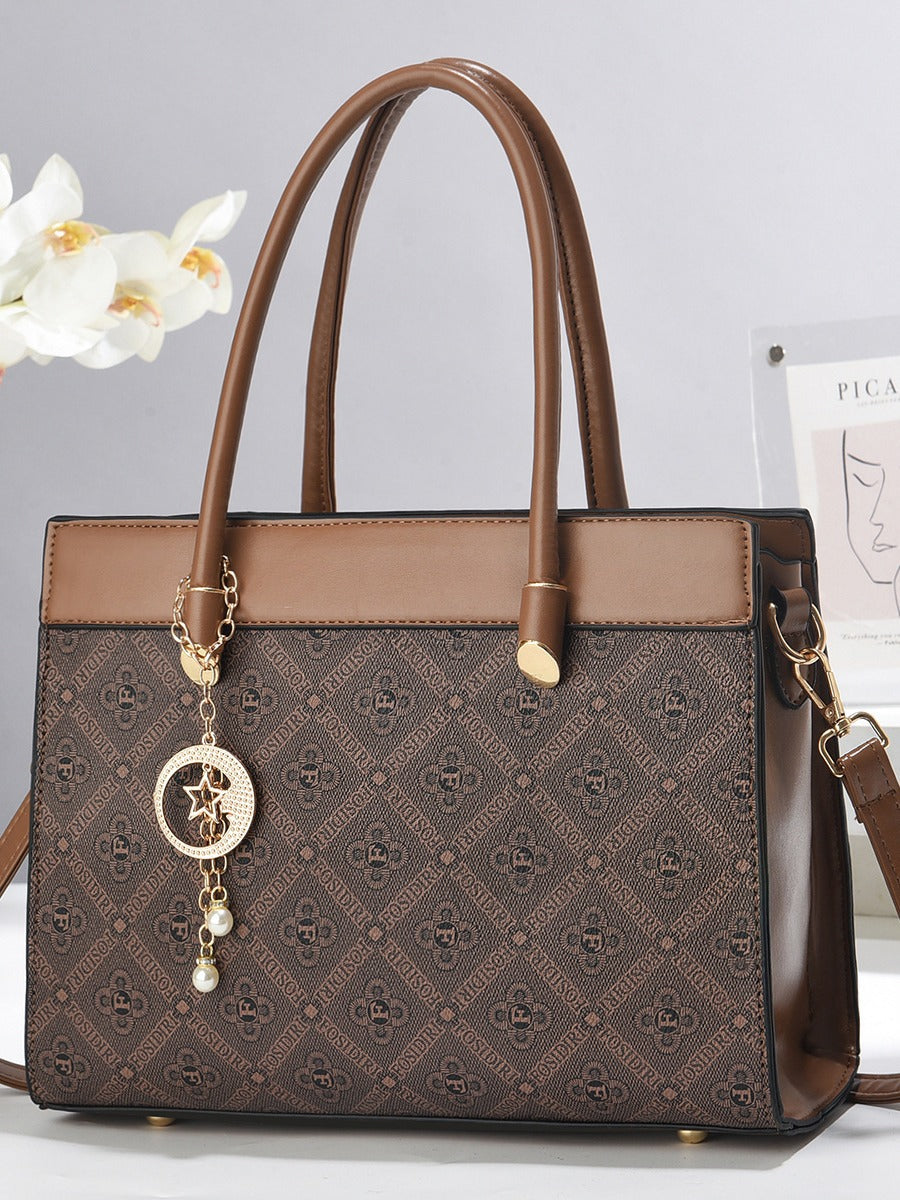 2025 New Middle aged Women's Bag Fashion Large Capacity Temperament Single Shoulder Diagonal Cross Mom Bag One Piece Hair Replacement