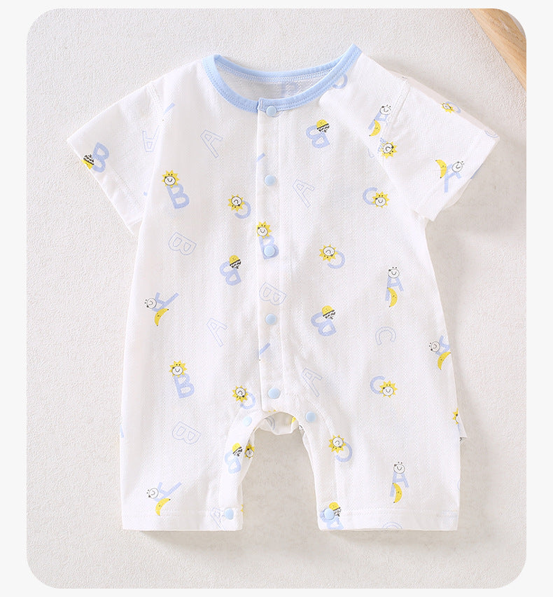 Baby jumpsuit Class A pure cotton summer thin style newborn baby clothes Ha Yi crawling clothes Anyang baby children's clothing