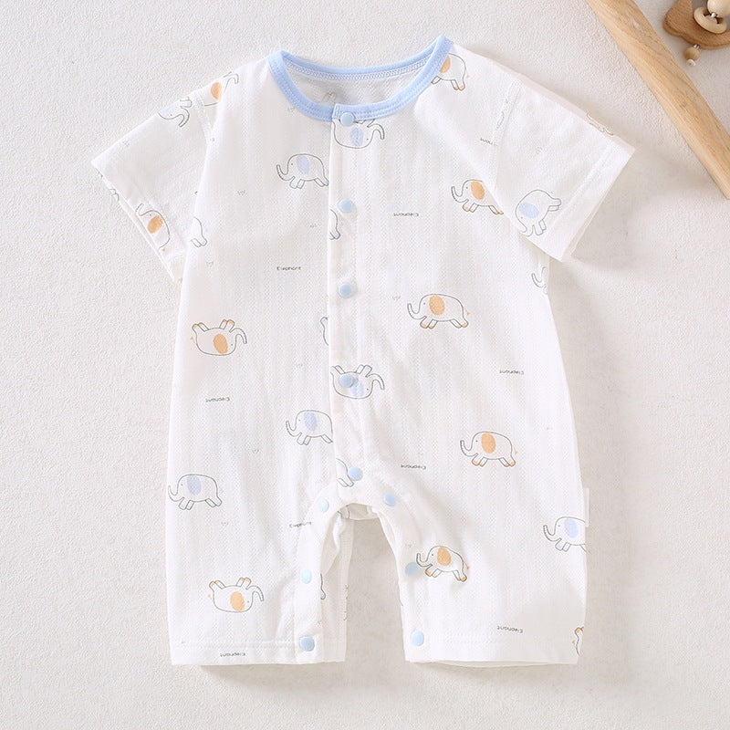 Baby jumpsuit Class A pure cotton summer thin style newborn baby clothes Ha Yi crawling clothes Anyang baby children's clothing