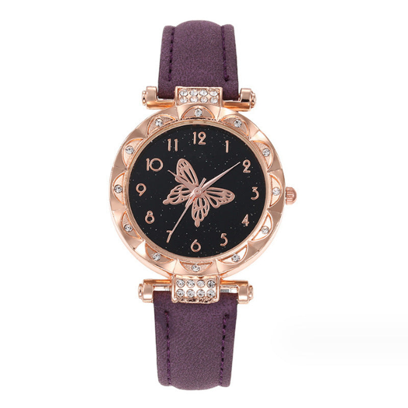Cross border New Popular Women's Bracelet Watch Fashion Simple Butterfly Five piece Watch Set