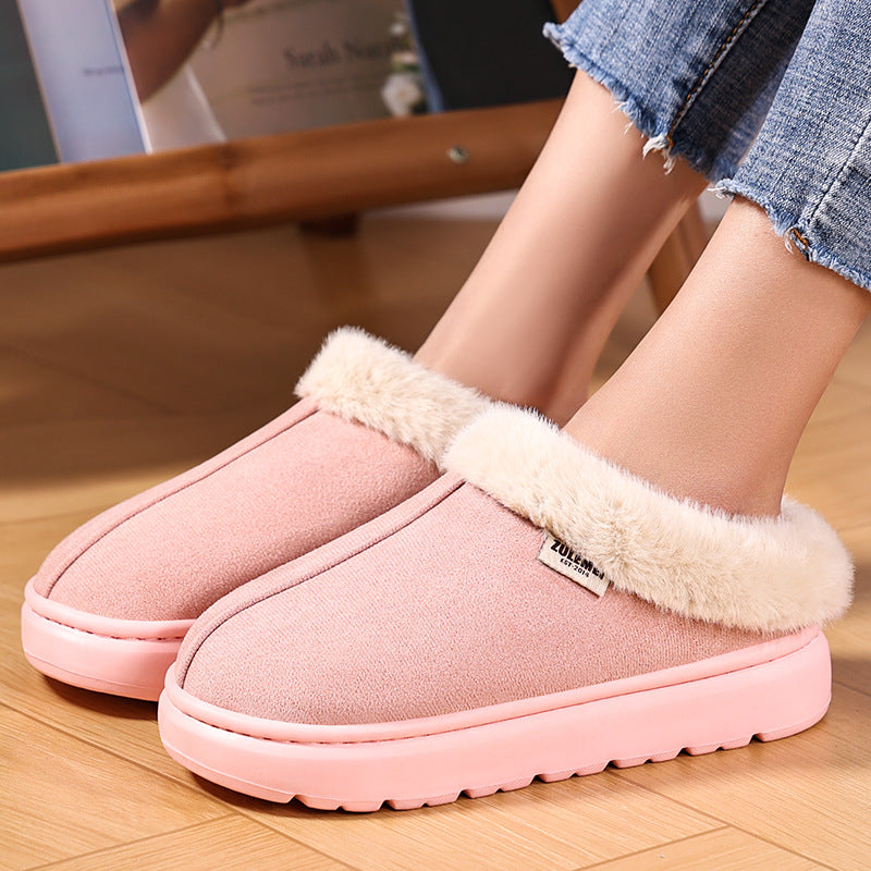 New autumn and winter cotton boots with added velvet and thick cotton shoes, fashionable and comfortable for wearing outside, women's short boots, one foot casual shoes