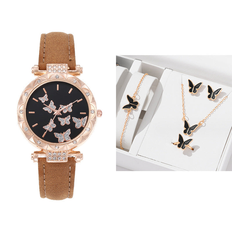 New ladies' watch fashionable personality simple wrist watch butterfly dial digital belt wrist