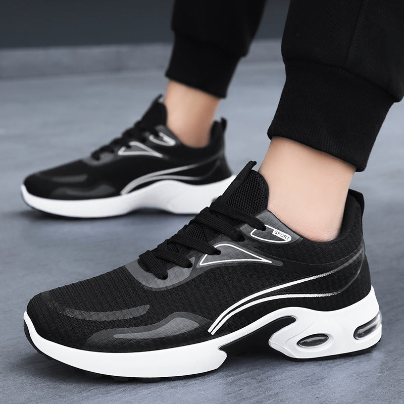 Men's autumn new Flyknit men's shoes Korean version air cushioned soft soled shoes Cross border fashion trend breathable sports shoes