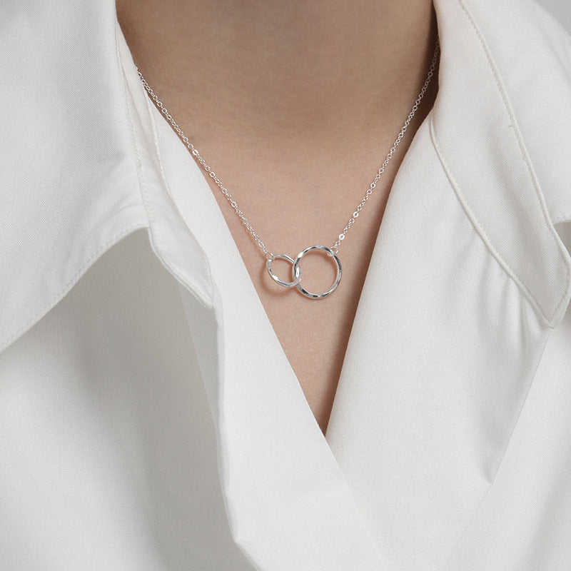 Ins minimalist irregular double ring necklace