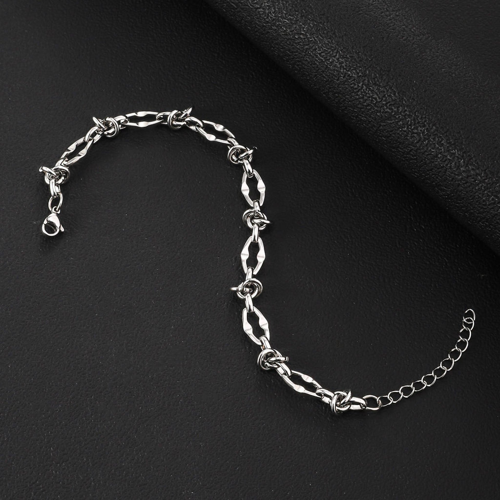 Cross border stainless steel bracelet for men, handmade splicing chain, fashionable, simple, non fading, washable titanium steel bracelet for women