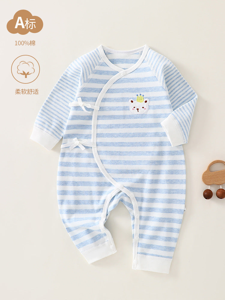 Newborn clothes, baby jumpsuit, spring and autumn A-class pure cotton baby butterfly clothes, monk clothes, Anyang baby clothes