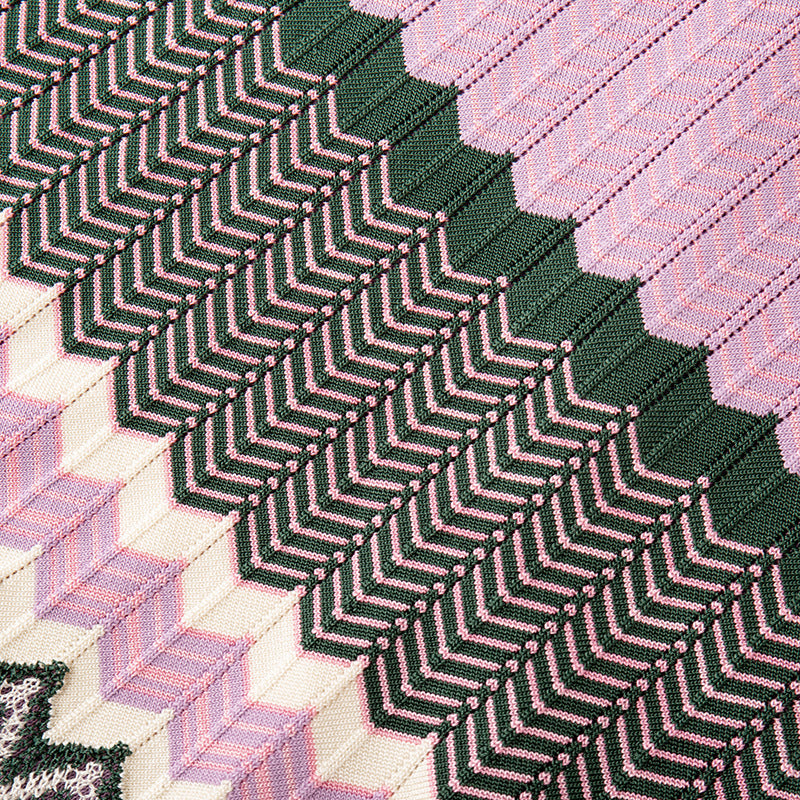 Elegant midi dress in knit fabric with wavy stripes, sleeveless, square neckline, and high-quality strapless design