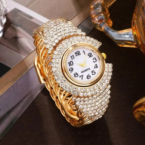 Luxury watches, rhinestones, women's fashionable and elegant watches, women's quartz watches, jewelry sets for girls and women