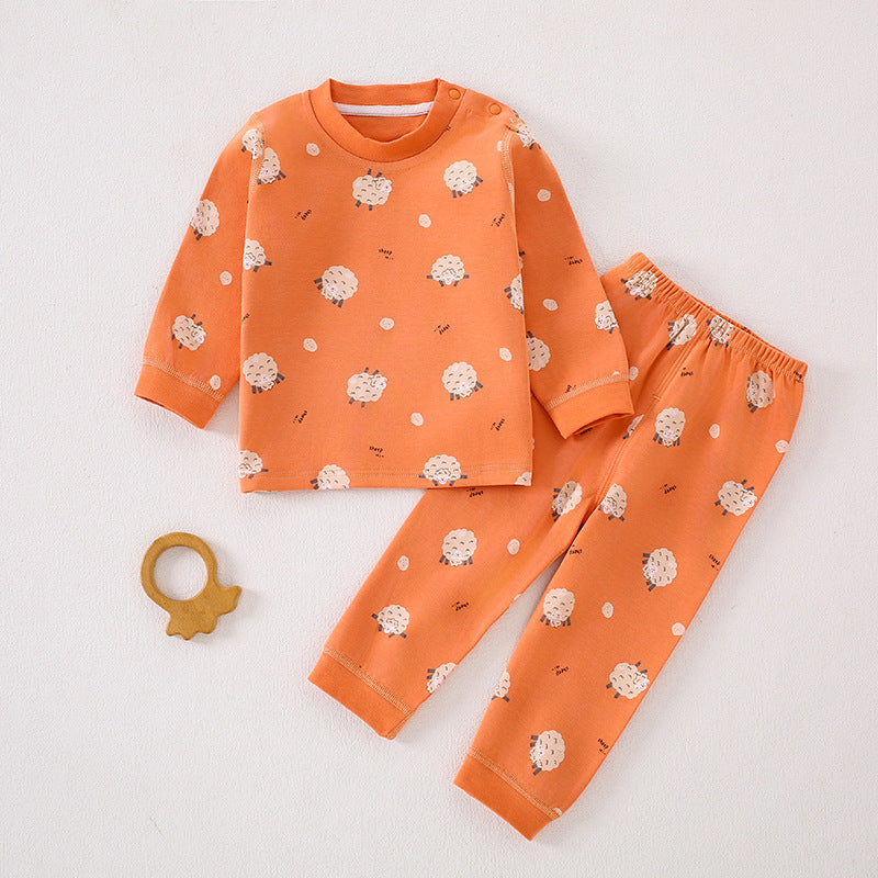 Children's autumn clothes, autumn pants, pure cotton A-class spring and autumn baby split clothes, baby pajamas, home clothes, underwear set