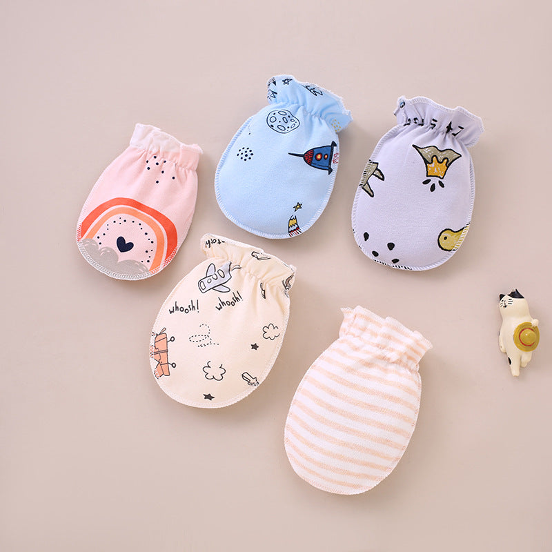 Baby scratch resistant gloves made of pure cotton and bite resistant gloves for newborns, baby gloves for 0-3 months, hand protection
