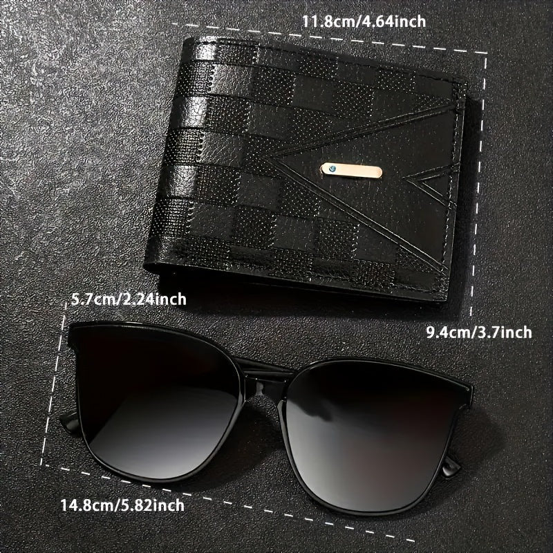 Cross border 2025 bestseller GENEVA classic men's personalized business belt watch wallet sunglasses gift box set
