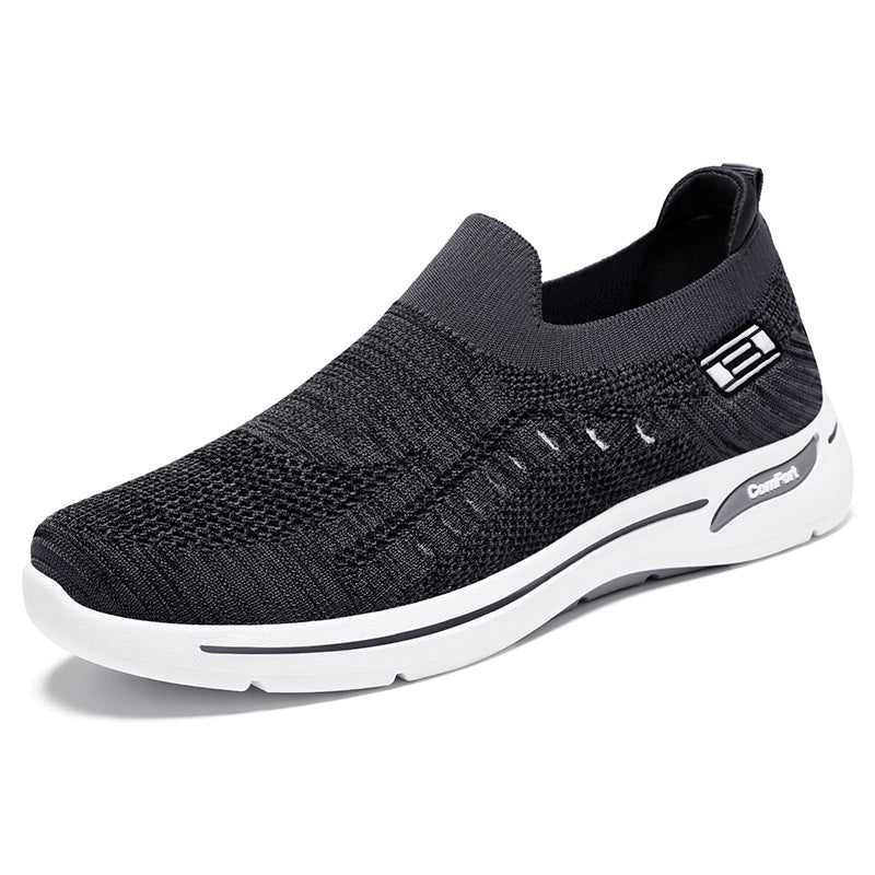 Shoes, women's flying woven noodles, one foot stepping mother shoes, 2025 autumn single shoes, foreign trade women's shoes, breathable, lightweight, casual and versatile