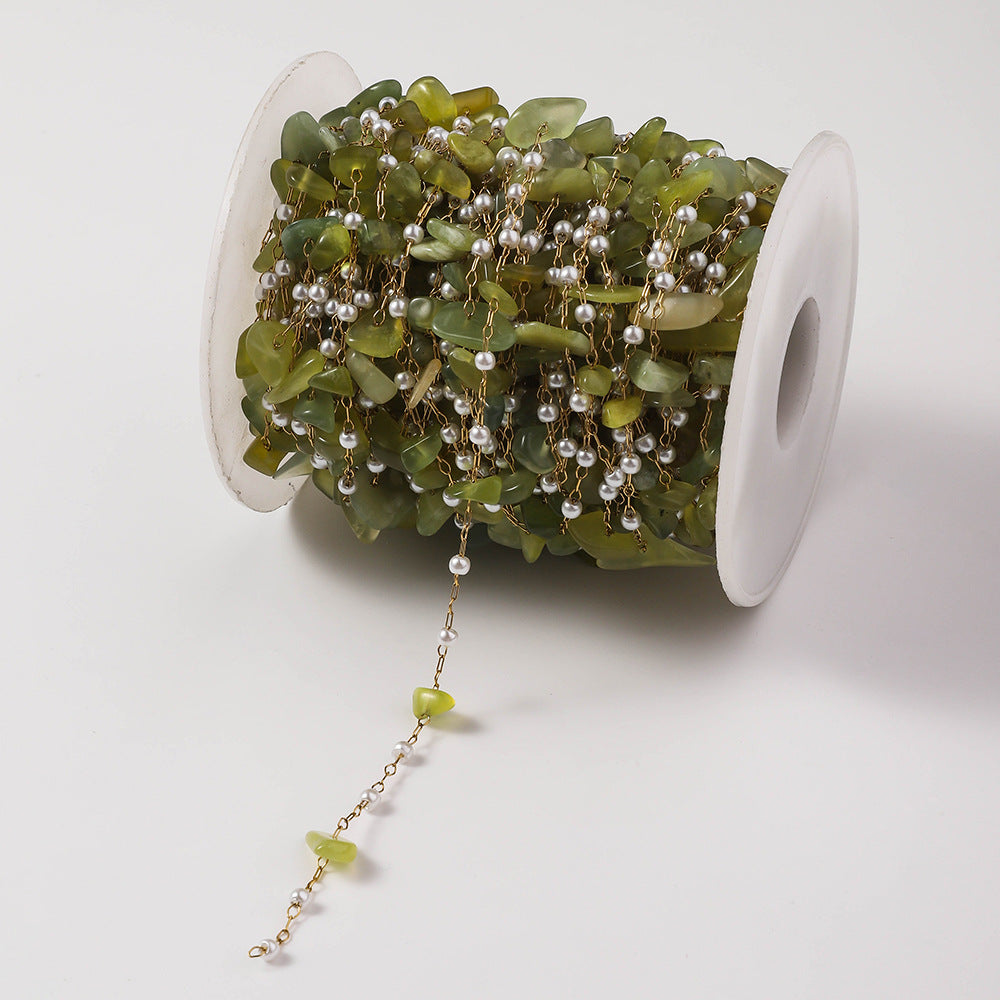 DIY handmade stainless steel string, stone chain accessories, chain bracelets, gold clip pearl chains, meter necklace wholesale