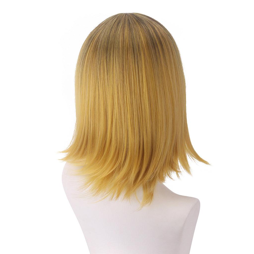 The child I pushed MEM Jiu brown dyed gradient yellow upturned short hair cos anime wig
