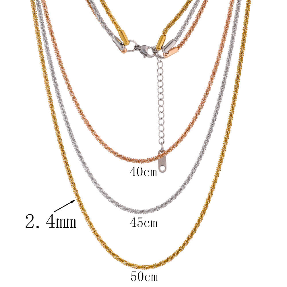 Cross border stainless steel multi-layer layered necklace for women, versatile and non fading high-end accessories wholesale ins style collarbone chain