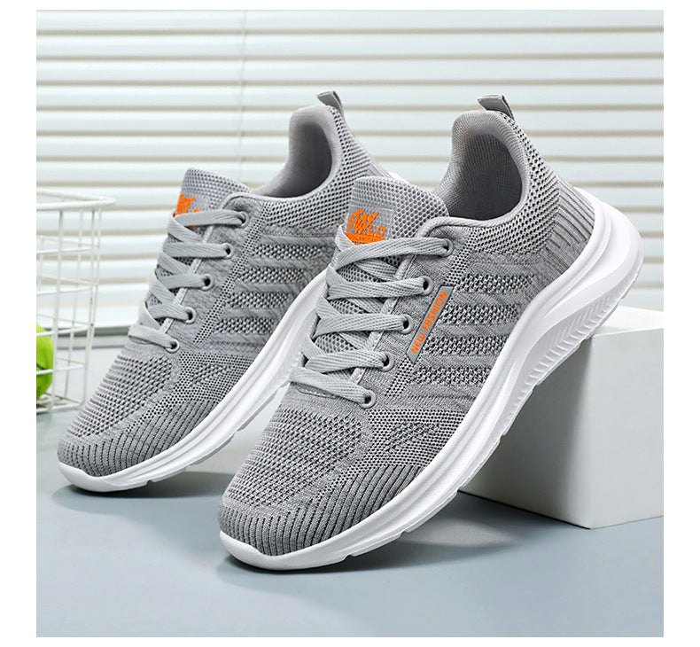 Men's 2025 Autumn New Running Shoes Cross border Wholesale Single Shoes Korean Edition Soft soled Breathable Mesh Sports Shoes