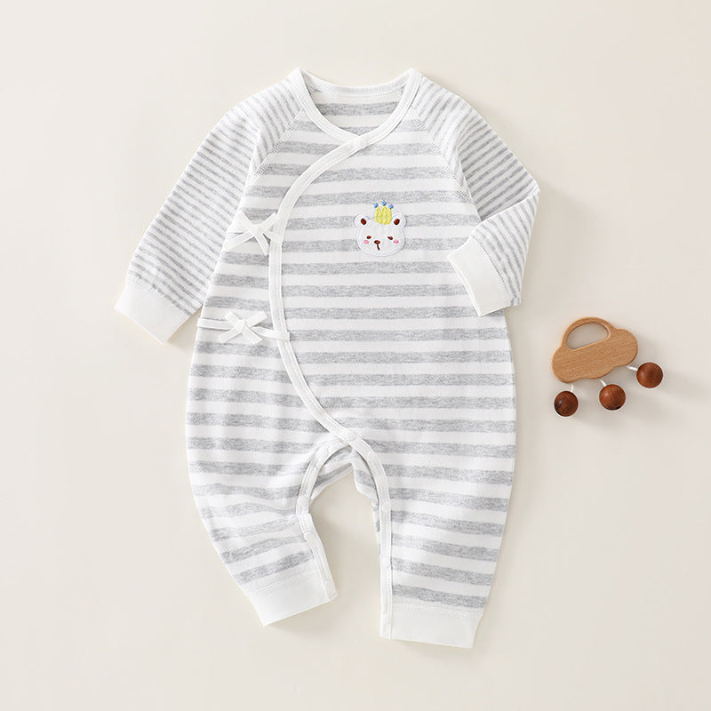 Newborn clothes, baby jumpsuit, spring and autumn A-class pure cotton baby butterfly clothes, monk clothes, Anyang baby clothes