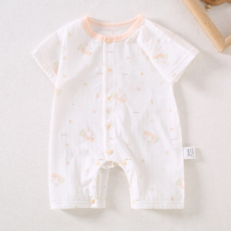 Baby jumpsuit Class A pure cotton summer thin style newborn baby clothes Ha Yi crawling clothes Anyang baby children's clothing