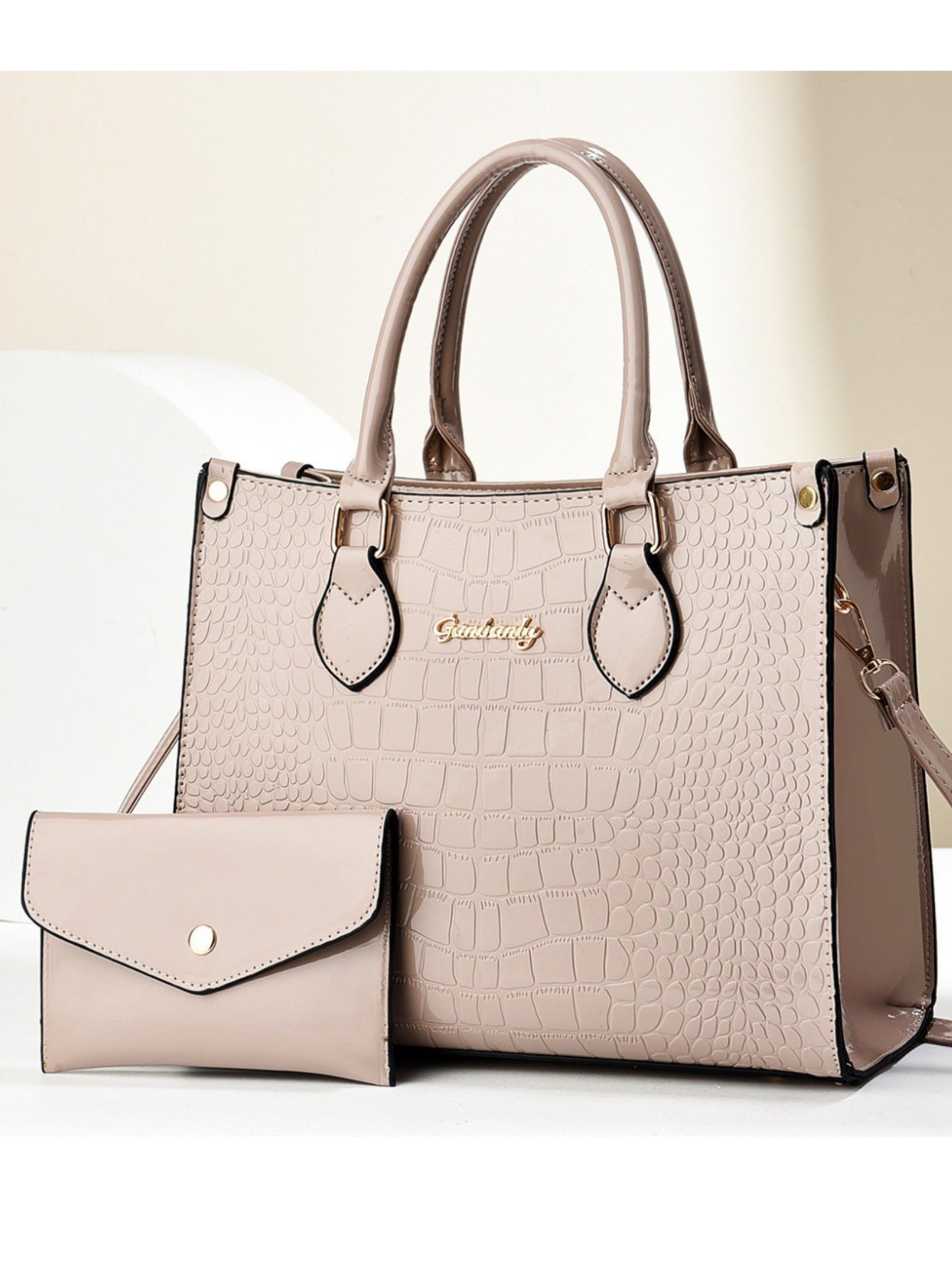 Send Mom Mother's Day Gift 2025 New Light Luxury Large Capacity Bright Leather Crocodile Pattern Single Shoulder Mother and Child Bag Foreign Trade Bag