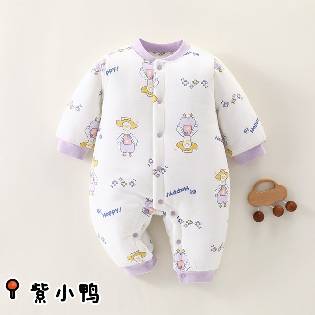 Winter baby cotton jumpsuit, Class A pure cotton, newborn baby clothes, thick cotton clothes, climbing clothes, baby children's clothing