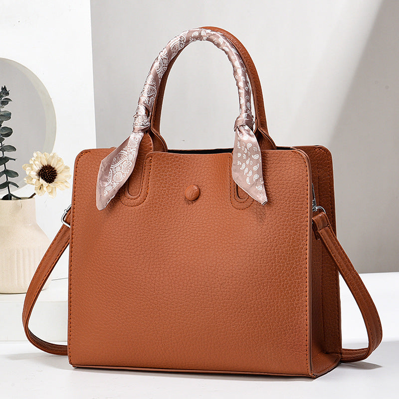 2024 Summer New Elegant Light Luxury Large Capacity Tote Women's Bag Exquisite Silk Scarf Accessories Fashion Single Shoulder Mom's Bag