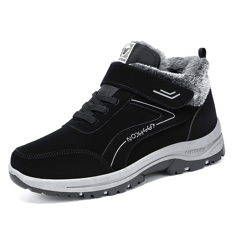 Snow boots men's autumn and winter new cotton boots with thick velvet for outdoor couples, short boots for casual walking, warm cotton shoes