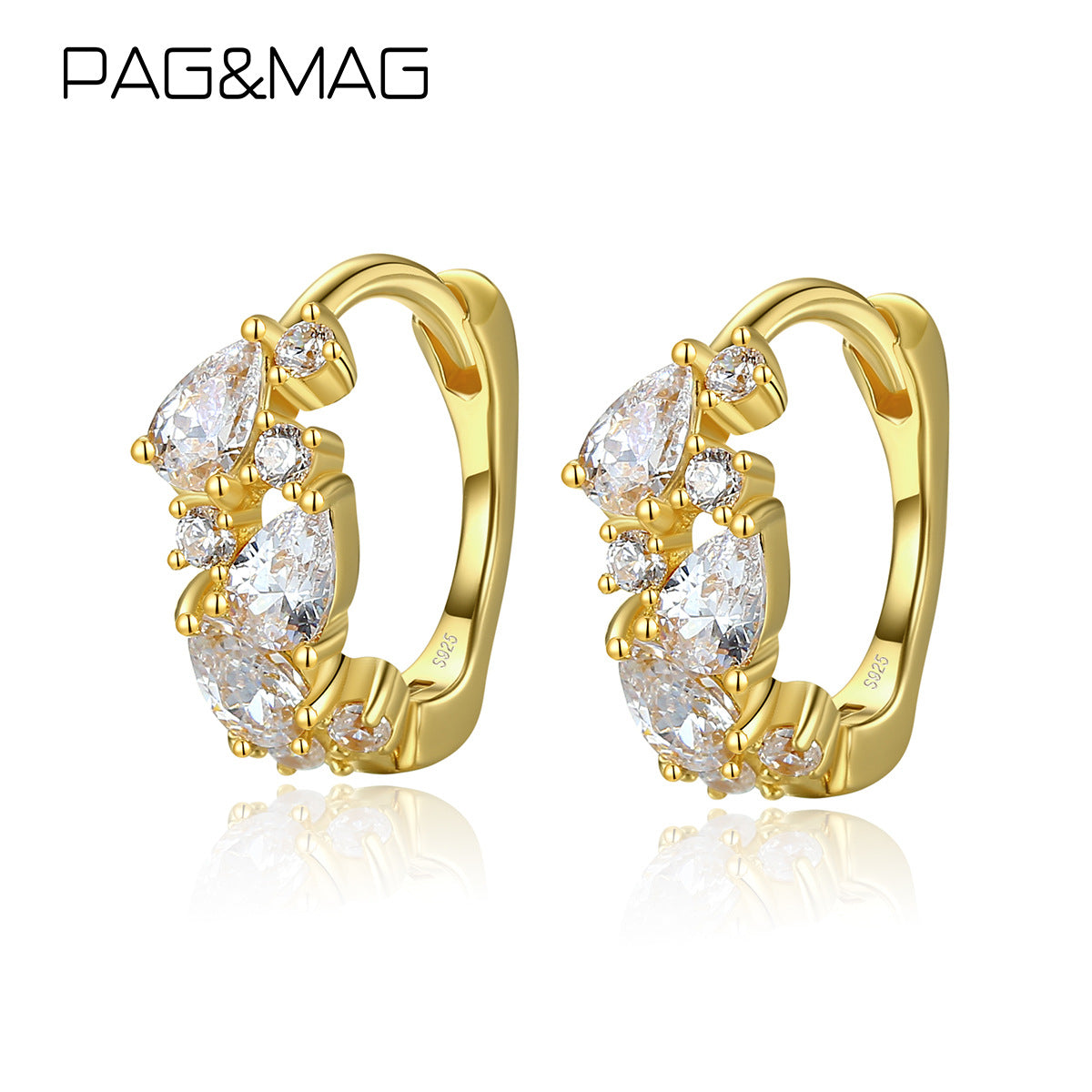 PAG & MAG buckle earrings in S925 silver and gold