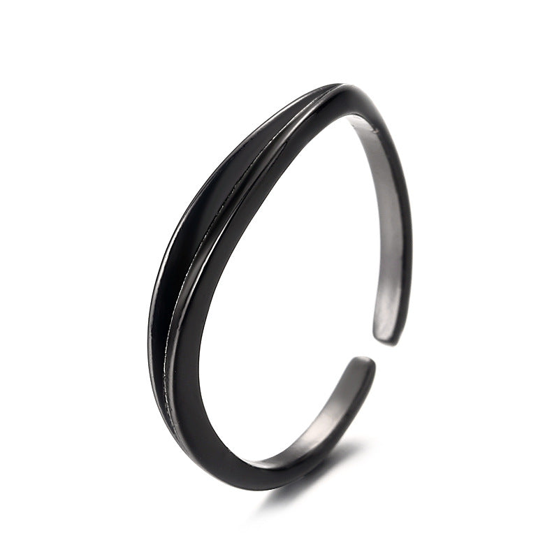 Black Versatile Narrow Original Open Ring