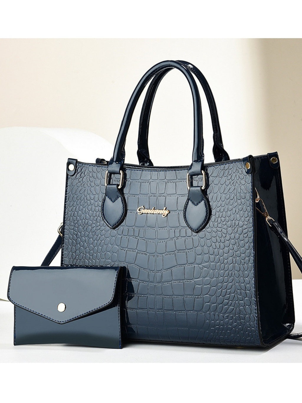 Send Mom Mother's Day Gift 2025 New Light Luxury Large Capacity Bright Leather Crocodile Pattern Single Shoulder Mother and Child Bag Foreign Trade Bag