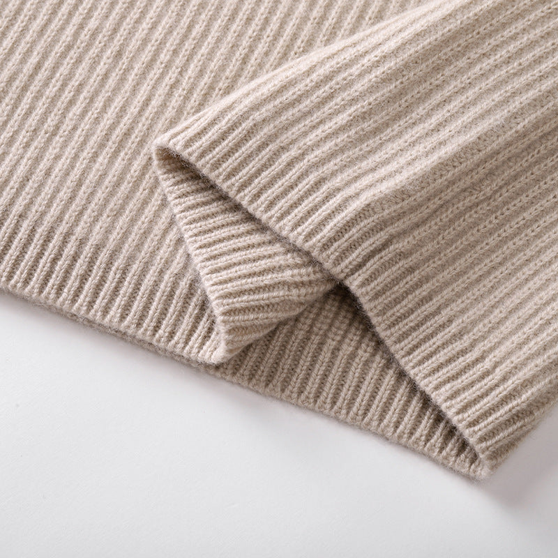 Elegant blouse with high collar and long sleeves, made of wool and cashmere, with embroidery and high quality