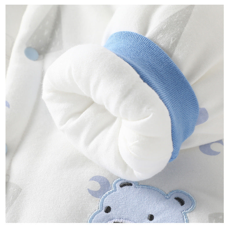 Winter baby cotton jumpsuit, Class A pure cotton, newborn baby clothes, thick cotton clothes, climbing clothes, baby children's clothing