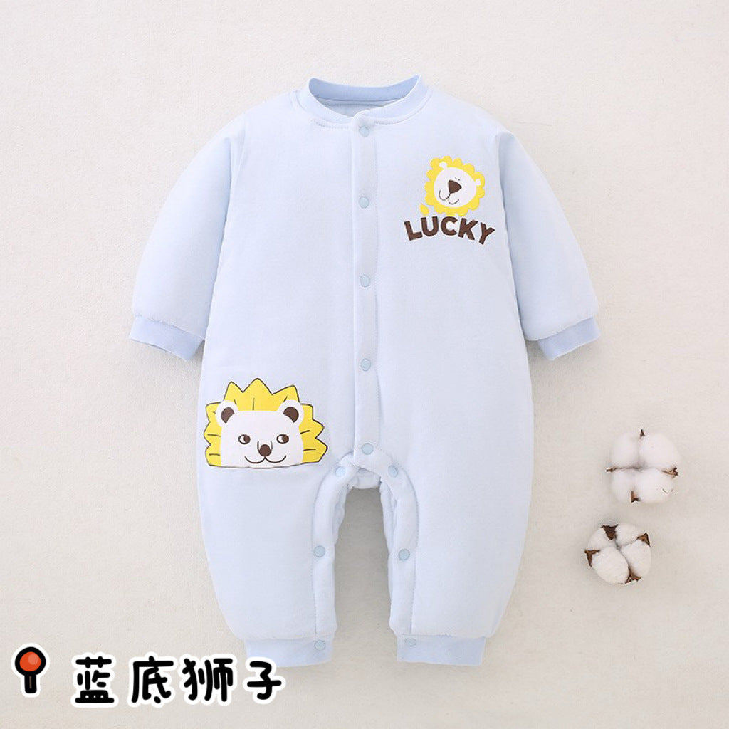 Winter baby cotton jumpsuit, Class A pure cotton, newborn baby clothes, thick cotton clothes, climbing clothes, baby children's clothing