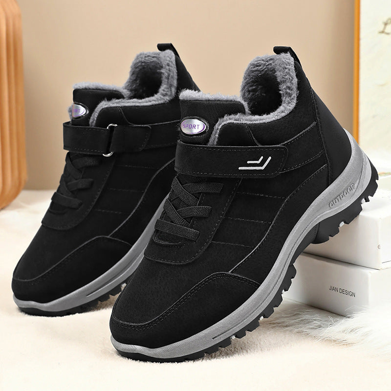 Shoes, cotton shoes, 2025 autumn/winter casual cotton boots, cross-border dropshipping, new style with plush and thick Velcro, elderly sports shoes