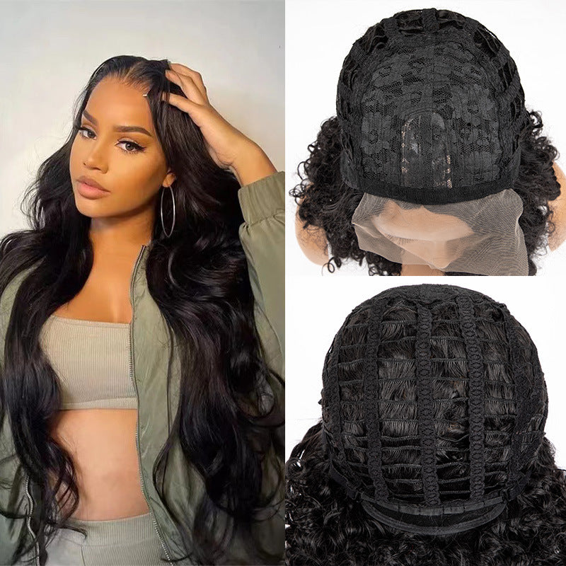 European and American women's wigs are divided into long curly hair, large waves, synthetic curly hair, fluffy wig, and head cover factory wholesale