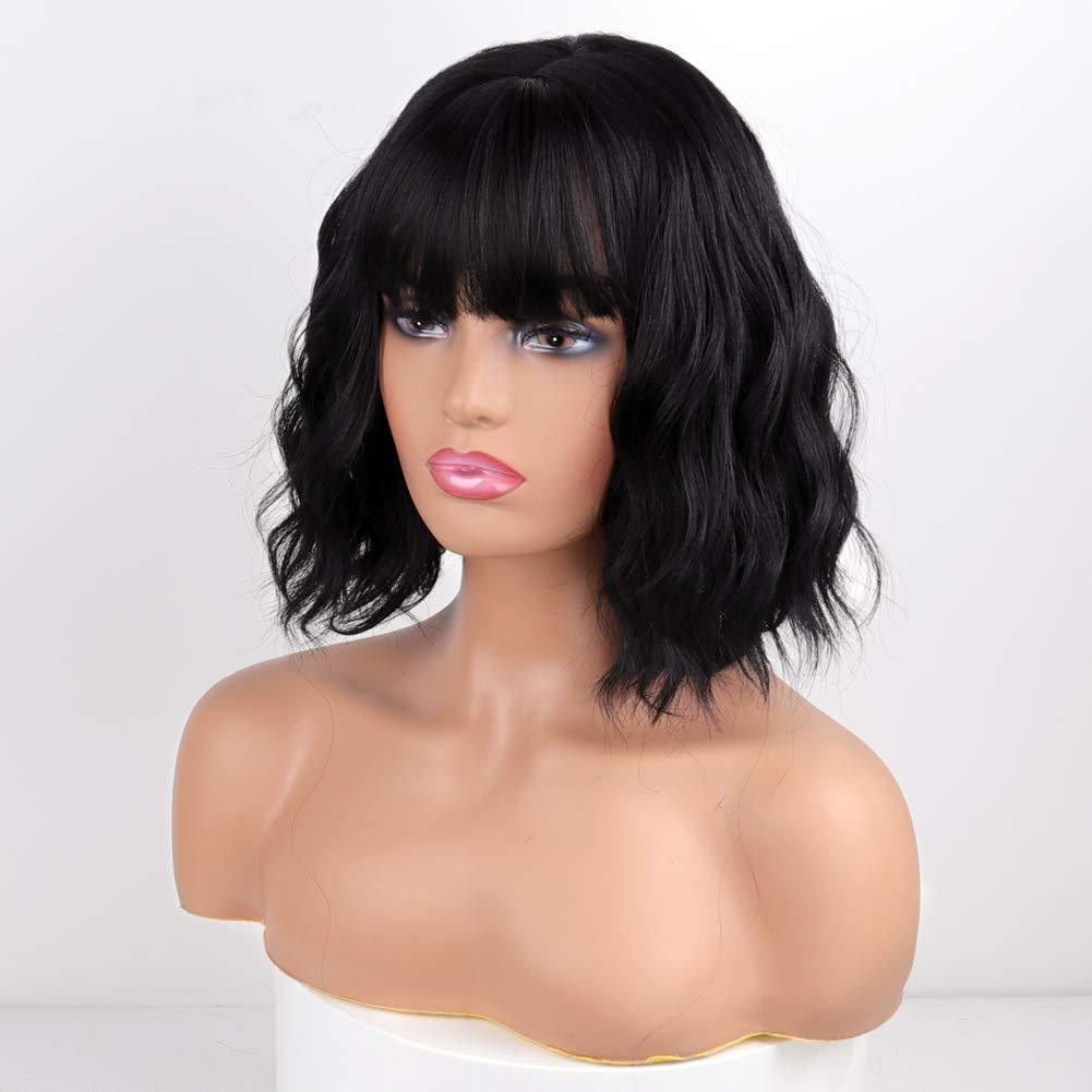 European and American synthetic wig headband for women, air bangs, small curls, corn perm, instant noodles, short curly hair, one piece hair replacement