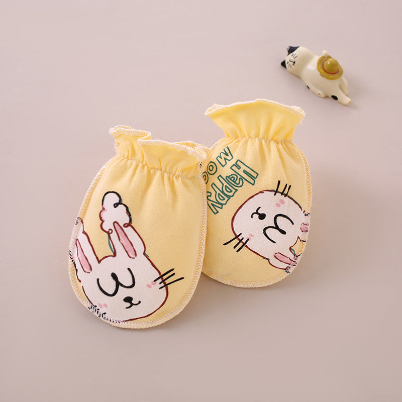 Baby scratch resistant gloves made of pure cotton and bite resistant gloves for newborns, baby gloves for 0-3 months, hand protection